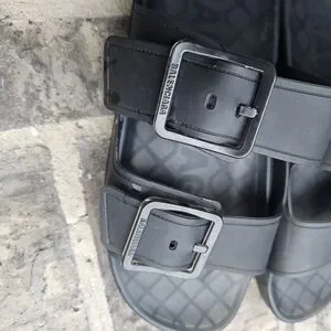 Balenciaga Mallorca Sandals Black Transparent Rubber Buckle Italy Size 46/13 Balenciaga Mallorca Sandals Black Transparent Rubber Buckle  main image 4